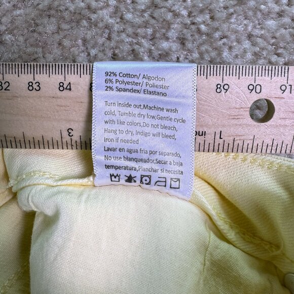 Risen Womens Raw Hem Wide Leg Jeans Yellow Sz 11 30 RDP5383 High Rise 32X32 E572 - Picture 8 of 16